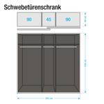 Schwebetürenschrank Beluga-Plus Hochglanz Sandgrau / Hochglanz Weiß / Alpinweiß - 225 x 236 cm - 2 Türen