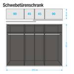 Schwebetürenschrank Beluga-Plus Hochglanz Sandgrau / Hochglanz Weiß / Alpinweiß - 270 x 223 cm - 2 Türen