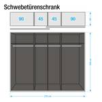 Schuifdeurkast Beluga hoogglans zandgrijs/wit alpinewit - 270 x 236 cm - 2 deuren