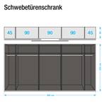 Schwebetürenschrank Beluga-Plus Hochglanz Sandgrau / Hochglanz Weiß / Alpinweiß - 360 x 223 cm - 3 Türen