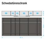 Schwebetürenschrank Beluga-Plus Hochglanz Sandgrau / Hochglanz Weiß / Alpinweiß - 405 x 223 cm - 3 Türen