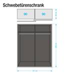 Schwebetürenschrank Beluga-Plus Hochglanz Weiß / Eiche Sonoma Dekor - 181 x 236 cm - 2 Türen