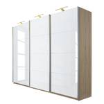 Schwebetürenschrank Beluga-Plus Hochglanz Weiß / Eiche Sonoma Dekor - 405 x 236 cm - 3 Türen