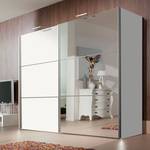 Armoire à portes coulissantes Zuri Blanc alpin / Verre de miroir - Largeur : 250 cm