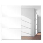 Armoire à portes coulissantes Zuri Blanc brillant / Verre de miroir - Largeur : 250 cm