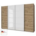 Zweefdeurkast Brüssel Eiken planken look - 270 cm (4-deurs) - Zonder spiegeldeuren - Eiken planken look - Breedte: 270 cm - Zonder spiegeldeuren