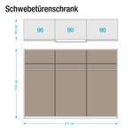 Schwebetürenschrank Bustas Eiche Sanremo Hell Dekor / Alpinweiß - Breite: 271 cm