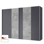 Schwebetürenschrank Cando Beton Dekor / Graphit - Breite: 250 cm - 2 Türen