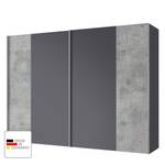 Schwebetürenschrank Cando Beton Dekor / Graphit - Breite: 300 cm - 2 Türen