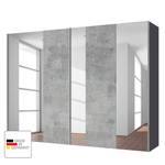 Zweefdeurkast Cando Concrete look/Spiegelglas - Breedte: 250 cm - 2 deuren