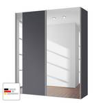 Armoire à portes coulissantes Cando Graphite / Verre miroir - Largeur : 150 cm - 2 porte