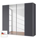 Armoire à portes coulissantes Cando Graphite / Verre miroir - Largeur : 200 cm - 2 porte