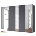 Armoire à portes coulissantes Cando Graphite / Verre miroir - Largeur : 250 cm - 2 porte