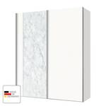 Armoire à portes coulissantes Cando Imitation marbre / Blanc polaire - Largeur : 150 cm - 2 porte