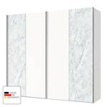 Schwebetürenschrank Cando Marmor Dekor / Polarweiß - Breite: 200 cm - 2 Türen