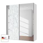 Zweefdeurkast Cando Marmer look/Spiegelglas - Breedte: 150 cm - 2 deuren