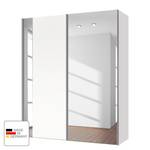 Schwebetürenschrank Cando Polarweiß / Spiegelglas - Breite: 150 cm - 2 Türen