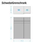 Schwebetürenschrank Tyrawley I Alpinweiß / Eiche Sanremo Dekor - Breite: 135 cm - 2 Türen