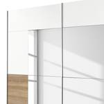 Armoire à portes coulissantes Crato Imitation chêne de Sonoma / Blanc alpin - Largeur : 218 cm