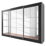 Schwebetürenschrank Dassow Silber / Schwarz - Breite: 301 cm - 3 Türen