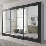 Armoire à Â portes coulissantes Dassow Argenté / Noir - Largeur : 301 cm - 3 portes