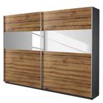 Armoire à portes coulissantes Davos Gris graphite / Imitation chêne sauvage - Largeur d'armoire : 181 cm - 2 portes