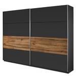 Armoire à portes coulissantes Davos Gris graphite / Imitation chêne sauvage - Largeur d'armoire : 270 cm - 2 portes