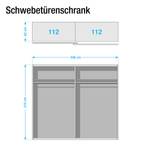 Schwebetürenschrank Greding Greding - Alpinweiß / Sandgrau - Breite: 226 cm - 2 Türen