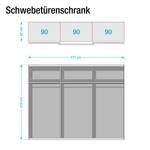 Schwebetürenschrank Greding Greding - Alpinweiß / Sandgrau - Breite: 271 cm - 3 Türen