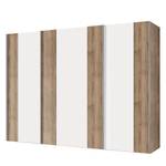 Zweefdeurkast Greenville Planken eikenhouten look/Poolwit - Breedte: 250 cm - 3 deuren