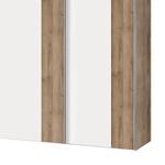 Armoire à portes coulissantes Greenville Imitation chêne parqueté / Blanc polaire - Largeur : 250 cm - 3 portes