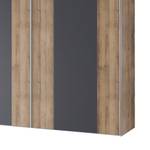 Schwebetürenschrank Navajo Eiche geplankt Dekor / Graphit - Breite: 200 cm - 2 Türen