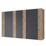 Zweefdeurkast Greenville Planken eikenhouten look/Grafietkleurig - Breedte: 300 cm - 3 deuren