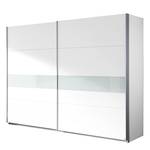 Armoire à portes battantes Narbonne Blanc alpin / Verre blanc - 271 cm - 2 portes - Largeur : 271 cm