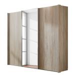 Armoire à portes coulissantes Meran II Imitation chêne brut de sciage - 225 cm (3 portes) - 1 porte avec miroir