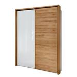 Schwebetürenschrank Kentucky Alpinweiß/Eiche massiv - 200 x 236 cm - Mit Passepartoutrahmen