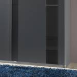 Schwebetürenschrank Kiel Anthrazit / Glas Schwarz