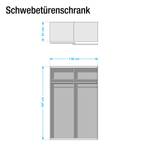 Schwebetürenschrank KiYDOO I Weiß / Eiche Riviera Dekor - 136 x 197 cm - Basic