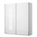 Armoire à portes coulissantes KiYDOO I Blanc brillant / Blanc alpin - 181 x 197 cm - Confort
