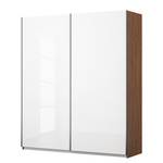 Armoire à portes coulissantes KiYDOO I Blanc brillant / Imitation chêne de Stirling - 181 x 210 cm - Confort