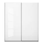 Armoire à portes coulissantes KiYDOO I Blanc brillant / Imitation chêne de Stirling - 181 x 210 cm - Confort