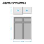 Schwebetürenschrank Big City Alpinweiß / Eichesägerau Dekor - Breite: 126 cm