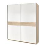 Schwebetürenschrank Big City Alpinweiß / Eichesägerau Dekor - 126 cm (2-türig) - Breite: 126 cm