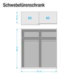 Schwebetürenschrank Big City Alpinweiß / Eichesägerau Dekor - Breite: 167 cm