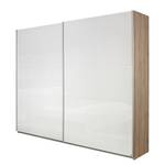 Armoire à portes coulissantes Lorca Blanc brillant / Imitation chêne de San Remo clair - Largeur : 181 cm