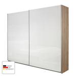 Armoire à portes coulissantes Lorca Blanc brillant / Imitation chêne de San Remo clair - Largeur : 181 cm