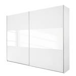 Armoire à portes coulissantes Loriga Blanc alpin / Verre blanc - Largeur : 175 cm