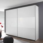 Armoire à portes coulissantes Loriga Blanc alpin / Verre blanc - Largeur : 175 cm