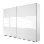 Armoire à portes coulissantes Loriga Blanc alpin / Verre blanc - Largeur : 261 cm