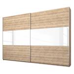 Zweefdeurkast Loriga Lichte San Remo eikenhouten look/wit glas - Breedte: 261 cm